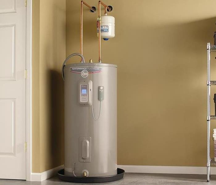 image of new fully installed water heater in a home
